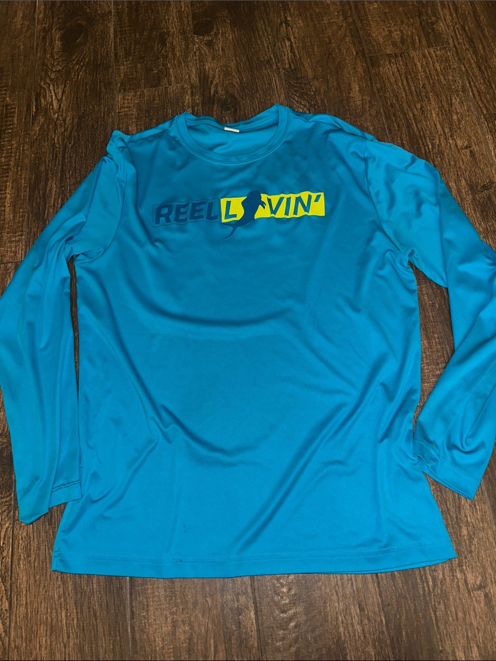 Sport-Tek Men’s Long Sleeve Rash Guard - Bright Teal with Yellow & teal Logo